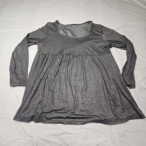 Old Navy Gray Relaxed Long Sleeve Blouse